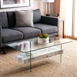 Safavieh Home Kayley Natural And Glass Coffee Table -Songmics Furniture Shop 51hdOG59ziL. AC