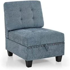 Melpomene Velvet Armless Single Chair For Modular Sectional Accent Armless Chair With Storage Space, Black （26.5“x31.25”x36.5“） (Black, Single Chair) -Songmics Furniture Shop 51hm0P5E6 L. AC