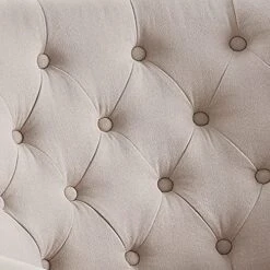 Rosevera McCarthy Furniture Ottoman Arm Living Room Comfy Small Accent Chairs For Bedroom, Standard Size, Velvet Beige -Songmics Furniture Shop 51hpgxzvQQL