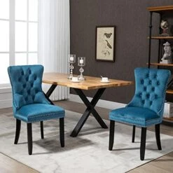 GNIXUU Dinner Chairs Set Of 2, Mid-Century Modern Velvet Upholstered Dining Chair With Metal Legs For Kitchen, Dining, Living, Guest, Bed Room Side Chair(Gray) 23 GNIXUU Dinner Chairs Set Of 2, Mid-Century Modern Velvet Upholstered Dining Chair With Metal Legs For Kitchen, Dining, Living, Guest, Bed Room Side Chair(Gray) -Songmics Furniture Shop 51hsOco3gYL. AC