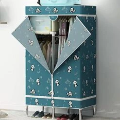 AKDXM Non-Woven Clothing Storage Cabinet Portable Independent Clothing Storage Bag With Hanging Rods Storage Strong Fabric Cover Standing Closet Storage Bag Easy Assemble,Green,85x45x166cm -Songmics Furniture Shop 51i0qTkbrZS. AC