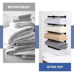 Towel Racks For Bathroom Wall Mounted, Bath Towel Holder, Bathroom Wall Towel Storage, Black Stainless Steel Wall Towel Racks For Rolled Bath Towels, Hand Towels, Washcloths In Bathroom/RV/Camper -Songmics Furniture Shop 51i1WJd9sXL