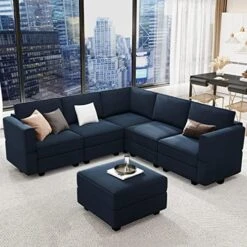 Belffin Modular Velvet Sectional Sofa With Chaise Lounge Sectional Sleeper Sofa With Storage Chaise Sofa Bed Couch For Living Room Blue… -Songmics Furniture Shop 51i3eutlq6L. AC