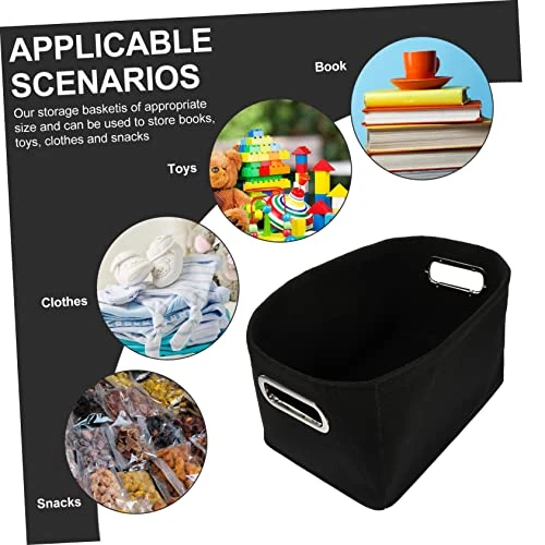 STOBAZA Container Dirty Clo Baskets Holder Black Non- Wardrobe Containers Bedroom Fabric With Kids Organizing Bin Tabletop Multifunctional Garment Magazine Basket Living Handles 7 STOBAZA Container Dirty Clo Baskets Holder Black Non- Wardrobe Containers Bedroom Fabric With Kids Organizing Bin Tabletop Multifunctional Garment Magazine Basket Living Handles - Image 7