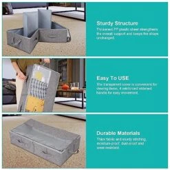 Vicyak 2 Pack Under Bed Storage Containers, 54L Large Capacity Linen Foldable Waterproof Storage Bins With Clear Window And 4 Reinforced Handles, Organizer Bags For Clothes, Blankets And Shoes 8 Vicyak 2 Pack Under Bed Storage Containers, 54L Large Capacity Linen Foldable Waterproof Storage Bins With Clear Window And 4 Reinforced Handles, Organizer Bags For Clothes, Blankets And Shoes -Songmics Furniture Shop 51i5kYbmkpL