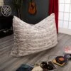 Jaxx Bean Bags Pillow Saxx Bean Bag Chairs, 5.5 Feet, Premium Luxe Fur - Silver Fox