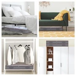 Fixwal Under Bed Storage Containers 90L Toy Organizers And Wrapping Paper Storage Bags 6 Pack Of Durable, Breathable Bags With Clear Windows And Reinforced Handles For Blankets, Clothes, And More -Songmics Furniture Shop 51iClsKUdnL