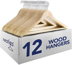 Neaties Wood Hangers 24 Pack - Grade A Wooden Hangers Bulk, Anti-Rust Swivel Hook - Non-Slip Smooth Finish - Double Notch Feature - Durable And Stylish Clothes Hangers Wood (Natural 24 Pack) 16 Neaties Wood Hangers 24 Pack - Grade A Wooden Hangers Bulk, Anti-Rust Swivel Hook - Non-Slip Smooth Finish - Double Notch Feature - Durable And Stylish Clothes Hangers Wood (Natural 24 Pack) -Songmics Furniture Shop 51iCqi3mjUL. AC