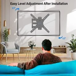 MOUNTUP Full Motion TV Wall Mount For Most 26-50 Inch TVs, Max VESA 300x300mm Wall Mount TV Bracket With Swivel Tilting Extension Level Adjustment For LED LCD Flat Curved TVs MU0018 10 MOUNTUP Full Motion TV Wall Mount For Most 26-50 Inch TVs, Max VESA 300x300mm Wall Mount TV Bracket With Swivel Tilting Extension Level Adjustment For LED LCD Flat Curved TVs MU0018 -Songmics Furniture Shop 51iGmTZ2lLL