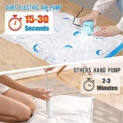Z ZONAMA,Vacuum Storage Bags With Electric Air Pump, 20 Pack (4 Jumbo, 4 Large, 4 Medium, 4 Small, 4 Roll Up Bags) Space Saver Bag For Clothes, Mattress, Blanket, Duvets, Pillows, Comforters,Travel, Moving,White -Songmics Furniture Shop 51iHMgGWmML