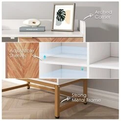 Saudism 20 Gallon Fish Tank Stand, Small Aquarium Stand 10 Gallon With Doors & Adjustable Shelves, Boho Sideboard Coffee Bar Cart, Kitchen Cupboard Console Table, 30.5" L×15.7" W×35" H, White/Gold 8 Saudism 20 Gallon Fish Tank Stand, Small Aquarium Stand 10 Gallon With Doors & Adjustable Shelves, Boho Sideboard Coffee Bar Cart, Kitchen Cupboard Console Table, 30.5" L×15.7" W×35" H, White/Gold -Songmics Furniture Shop 51iKBzOOfbL