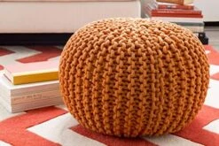 Artistic Weavers McIntosh Cotton Knitted Round Pouf 14"H X 20"W X 20"D,Saffron -Songmics Furniture Shop 51iNFb32GkL. AC