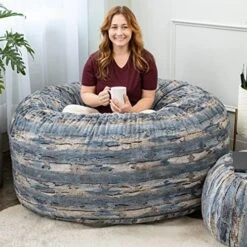 Jaxx 5 Foot Saxx Bean Bag Chair For Adults - Luxe Faux Fur, Silver Fox -Songmics Furniture Shop 51iOXJn mYL. AC