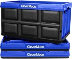 CleverMade 32L Collapsible Storage Bins (3 Pack, Charcoal) NO LID-Stackable Storage Containers For Organizing, Toy Storage, Garage Storage, 20.8"x 14.1"x11.6" Plastic Storage Bins, Each Hold 66lbs -Songmics Furniture Shop 51iR9z57z9L. AC
