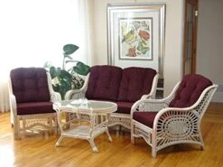 Pelangi Oval Coffee Table With Glass Top Natural Rattan Wicker ECO Handmade Design, White Wash -Songmics Furniture Shop 51iU9pgnXkL