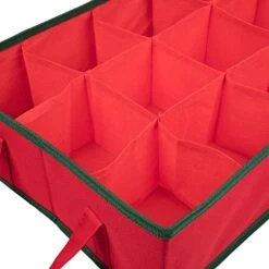 Camerons Products Christmas Ornament Storage Container With 2 Removable Trays And 30 XL Decoration Storage Compartments (22.5" X 13.5" X 10")