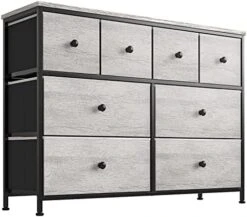 REAHOME 8 Drawer Dresser For Bedroom Chest Of Drawers Closets Storage Units Organizer Large Capacity Steel Frame Wooden Top Living Room Entryway Office (Black Gray) YLZ8B5 -Songmics Furniture Shop 51ic Bee3AL. AC