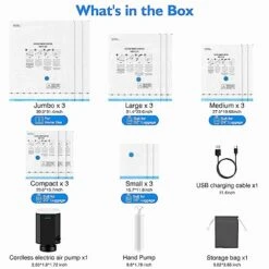 Vacuum Storage Bags With Cordless Powerful Electric Air Pump,15 Pack (3 Jumbo/3 Large/3 Medium/3 Compact/3 Small) Reusable Space Saver Bags,Vacuum Sealer Bags For Travel, Clothes,Luggage,Compression Seal For Comforters,Blankets,Hand Pump Included 8 Vacuum Storage Bags With Cordless Powerful Electric Air Pump,15 Pack (3 Jumbo/3 Large/3 Medium/3 Compact/3 Small) Reusable Space Saver Bags,Vacuum Sealer Bags For Travel, Clothes,Luggage,Compression Seal For Comforters,Blankets,Hand Pump Included -Songmics Furniture Shop 51ikNszPBhL
