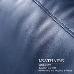 Ovios Mid-Century Modern Sofa 3-Seat L-Shape Sectional Sofa Couch With Chaise And Movable Ottoman For Living Room Lounge Office, 100" W, Faux Leather (Blue) -Songmics Furniture Shop 51ioGpEgytL