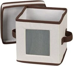 Household Essentials 534 Dinnerware Storage Box With Lid And Handles | Chest For Salad Plates | Natural Canvas With Brown Trim 25 Household Essentials 534 Dinnerware Storage Box With Lid And Handles | Chest For Salad Plates | Natural Canvas With Brown Trim -Songmics Furniture Shop 51ioOeWUEzL. AC