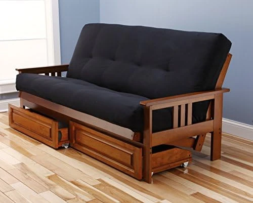 Toronto Futon Set Frame And Mattress Full Size Wood Finish W/ 8 Inch Innerspring Matt Includes Choice To Add Drawers Sofa Bed Couch Sleeper (Frame, Matt And Drawers Set, Azure) 5 Toronto Futon Set Frame And Mattress Full Size Wood Finish W/ 8 Inch Innerspring Matt Includes Choice To Add Drawers Sofa Bed Couch Sleeper (Frame, Matt And Drawers Set, Azure) - Image 5