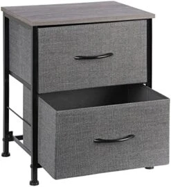 NANANARDOSO 2 Drawers Dresser, Storage Chest Organizer With Removable Fabric Bins, Small Dresser For Closet Bedside Furniture, Nursery, Living Room, Entryway Hallway, Black -Songmics Furniture Shop 51iw41LafaL. AC