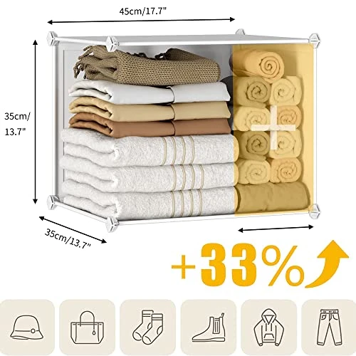 JOISCOPE Portable Closet For Hanging Clothes, Combination Armoire, Modular Cabinet For Space Saving, Ideal Storage Organizer Cube For Books, Toys, 8 Cubes 3 JOISCOPE Portable Closet For Hanging Clothes, Combination Armoire, Modular Cabinet For Space Saving, Ideal Storage Organizer Cube For Books, Toys, 8 Cubes - Image 3