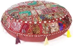 Eyes Of India - 22 X 12 Purple Patchwork Round Pouf Pouffe Ottoman Cover Floor Seating Bohemian Accent Boho Chic Indian Handmade -Songmics Furniture Shop 51j iRUkIgL. AC