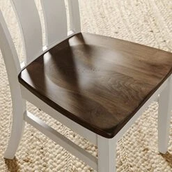 5 Piece Solid Maple Wood Dining Room Set | Full Kitchen Table Set With Table And 4 Chairs | Brown And White Rectangle Table With Eased Edge And Distressing, Extendable Table Length | Handmade In USA 13 5 Piece Solid Maple Wood Dining Room Set | Full Kitchen Table Set With Table And 4 Chairs | Brown And White Rectangle Table With Eased Edge And Distressing, Extendable Table Length | Handmade In USA -Songmics Furniture Shop 51j67q9KreL