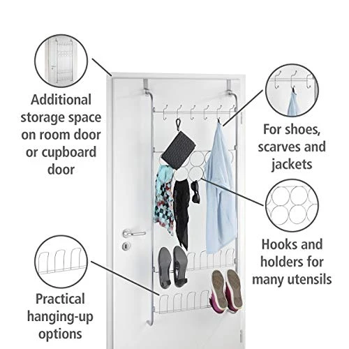 WENKO 4340034100 Door Organizer 23.2 X 59.3 X 7.3 Inch Silver Shiny 1 Pack 3 WENKO 4340034100 Door Organizer 23.2 X 59.3 X 7.3 Inch Silver Shiny 1 Pack - Image 3