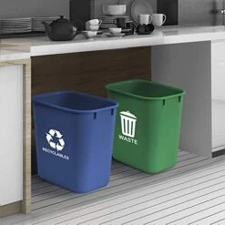 Acrimet Wastebasket Bin For Recycling And Waste 27QT (Plastic) (Green And Blue) (Set Of 2) -Songmics Furniture Shop 51jCIEXcf1L