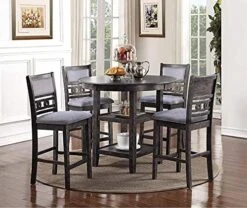 New Classic Furniture Gia 5-Piece Round Counter Height Set With 1 Dining Table And 4 Chairs, 42.25", Cherry -Songmics Furniture Shop 51jHEpF4CES. AC