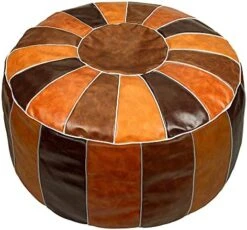 Bohepuffex Handmade Moroccan Pouf Foot Stool Round & Large Storage Cover Bohemian Style Ottoman An Exotic Décor For Living Room Bedroom Or Wedding Gifts Faux Leather Unstuffed Only Cover (color Block) -Songmics Furniture Shop 51jI4U8zIqL. AC