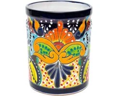 Enchanted Talavera Mexican Talavera Ceramic Large Utensil Holder Spatula Crock Kitchen Counter Organizer Mexican Pottery Utensils Tools Caddy Spoon Rest White Ceramic (Multi Color Large (7.5"H X 6"W) 9 Enchanted Talavera Mexican Talavera Ceramic Large Utensil Holder Spatula Crock Kitchen Counter Organizer Mexican Pottery Utensils Tools Caddy Spoon Rest White Ceramic (Multi Color Large (7.5"H X 6"W) -Songmics Furniture Shop 51jIyRoqbKL