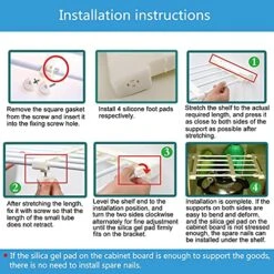 Adjustable Closet Organizer Storage Shelf Wall Mounted Kitchen Rack Space Saving Wardrobe Decorative Shelves Cabinet Holders (White, Length:19.68 - 31.49 Inch (50-80cm), Width:9.44 Inch (24cm)) -Songmics Furniture Shop 51jcPGArj8L