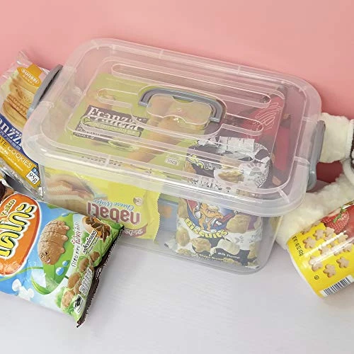 Nesmilers 2 Packs Storage Bin With Lid, 8 Liter Plastic Box Set 4 Nesmilers 2 Packs Storage Bin With Lid, 8 Liter Plastic Box Set - Image 4