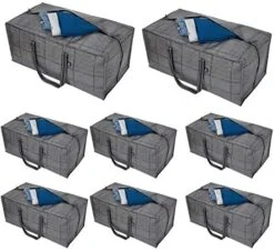 VENO 4 Pack Heavy Duty Extra Large Storage Bag, Moving Bag, Clothes Organizer, For Blanket, Comforter, Bedroom Closet, Dorm Room Essentials, Moving Supplies, Storage Tote, Reusable And Sustainable (BLK Windowpane - Set Of 4)… -Songmics Furniture Shop 51k2lJonrbL. AC