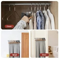 Wooden Belt Hanger For Closet - Belt Rack Closet Accessories Organizer, Maximum 23 Storage Capacity - 2 In 1 Wall Mount & Hanging Holder - Space Saving Belt Holder For Ratchet Belt, Click Belt -Songmics Furniture Shop 51k9MhJa6sL