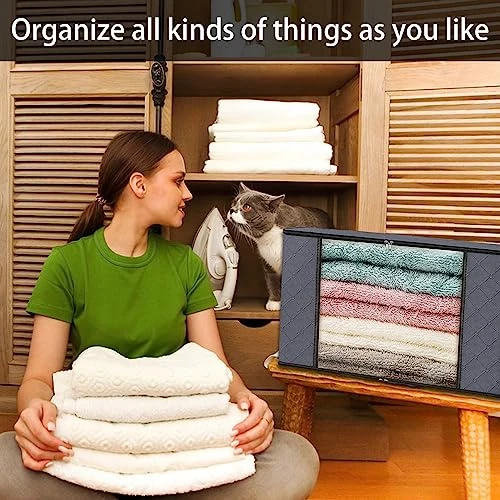 6 Pcs Clothes Storage Bags-Large Capacity Closet Organizers And Storage, Clothes Storage Bins With Reinforced Handles,Foldable Organizers Storage Containers For Clothing,Blanket, Comforters,Bedding 5 6 Pcs Clothes Storage Bags-Large Capacity Closet Organizers And Storage, Clothes Storage Bins With Reinforced Handles,Foldable Organizers Storage Containers For Clothing,Blanket, Comforters,Bedding - Image 5