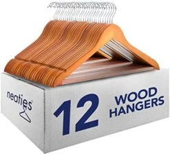 Neaties Wood Hangers 24 Pack - Grade A Wooden Hangers Bulk, Anti-Rust Swivel Hook - Non-Slip Smooth Finish - Double Notch Feature - Durable And Stylish Clothes Hangers Wood (Natural 24 Pack) 19 Neaties Wood Hangers 24 Pack - Grade A Wooden Hangers Bulk, Anti-Rust Swivel Hook - Non-Slip Smooth Finish - Double Notch Feature - Durable And Stylish Clothes Hangers Wood (Natural 24 Pack) -Songmics Furniture Shop 51kGadvbL. AC