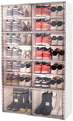 BINSIO Shoe Rack Closet Organizer And Storage, Portable Shoe Rack For Entry Way, Foldable Shoe Boxes, Fast Easy Assemble Shoe Cabinet, One Piece Sturdy Plastic Shoe Shelf, Clear Brown Doors, 6 Tiers 10 BINSIO Shoe Rack Closet Organizer And Storage, Portable Shoe Rack For Entry Way, Foldable Shoe Boxes, Fast Easy Assemble Shoe Cabinet, One Piece Sturdy Plastic Shoe Shelf, Clear Brown Doors, 6 Tiers - Image 10