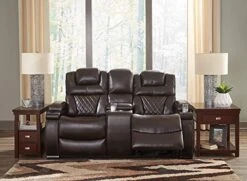 Signature Design By Ashley Warnerton Faux Leather Power Reclining Loveseat With Center Console, Brown 9 Signature Design By Ashley Warnerton Faux Leather Power Reclining Loveseat With Center Console, Brown -Songmics Furniture Shop 51kSzjNKxIL