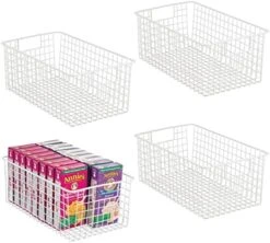 MDesign Shallow Metal Wire Basket For Storage Pantry - Kitchen Organization Basket With Handles - Bin Basket For Organizing Cabinets Or Countertop - Concerto Collection - 4 Pack - Bronze 25 MDesign Shallow Metal Wire Basket For Storage Pantry - Kitchen Organization Basket With Handles - Bin Basket For Organizing Cabinets Or Countertop - Concerto Collection - 4 Pack - Bronze -Songmics Furniture Shop 51kTTh7Dg4L. AC