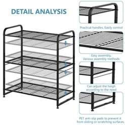 Simple Trending 3-Tier Stackable Wire Shelving Unit Storage Rack, Expandable & Adjustable Kitchen Storage Cabinet Shelf Organizer, Black 11 Simple Trending 3-Tier Stackable Wire Shelving Unit Storage Rack, Expandable & Adjustable Kitchen Storage Cabinet Shelf Organizer, Black -Songmics Furniture Shop 51kXREaWlYL