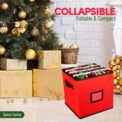 GENERIC Christmas Ornament Storage Box - 12 X 12 Inch, 4-Layer Ornament Storage Container Fits Up To 64 Christmas Balls - Heavy-Duty Polyester Ornaments Storage And Organizer With Removable Lid -Songmics Furniture Shop 51kbdqmj4JL