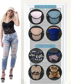 INPHER Hat Organizer For Baseball Caps - 27 Pockets Hat Racks For Baseball Caps Clear Deep Hat Storage Holder Rack For Wall Door With 6 Hooks 14 INPHER Hat Organizer For Baseball Caps - 27 Pockets Hat Racks For Baseball Caps Clear Deep Hat Storage Holder Rack For Wall Door With 6 Hooks -Songmics Furniture Shop 51knm8zhdwL