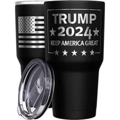 We The People Holsters - Trump 2024 - Keep America Great - Republican Tumbler - American Flag Coffee Travel Mug - Keep America Great Travel Mug - Double Insulated Tumbler - 30 Oz