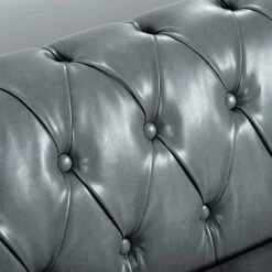 LEVNARY Chesterfield Sofa, Classic Tufted Upholstered Leather Couch, Modern 3 Seater Couch Furniture With Tufted Back For Living Room Office (Gray) 7 LEVNARY Chesterfield Sofa, Classic Tufted Upholstered Leather Couch, Modern 3 Seater Couch Furniture With Tufted Back For Living Room Office (Gray) -Songmics Furniture Shop 51ksqkVm6XL