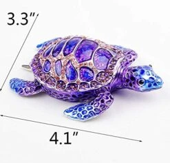 SEVENBEES Purple Sea Turtle Figurine Decorative Jewelry Boxes Hinged Trinket Box Sea Turtle -Songmics Furniture Shop 51ktG36Q1ML