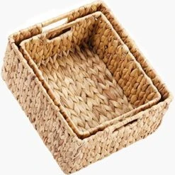 HOONEX Large Wicker Baskets For Storage, Woven Plastic Baskets For Organizing With Dual Handles, Baskets For Storage, Set Of 3, Black -Songmics Furniture Shop 51ky2EYPUcL. AC